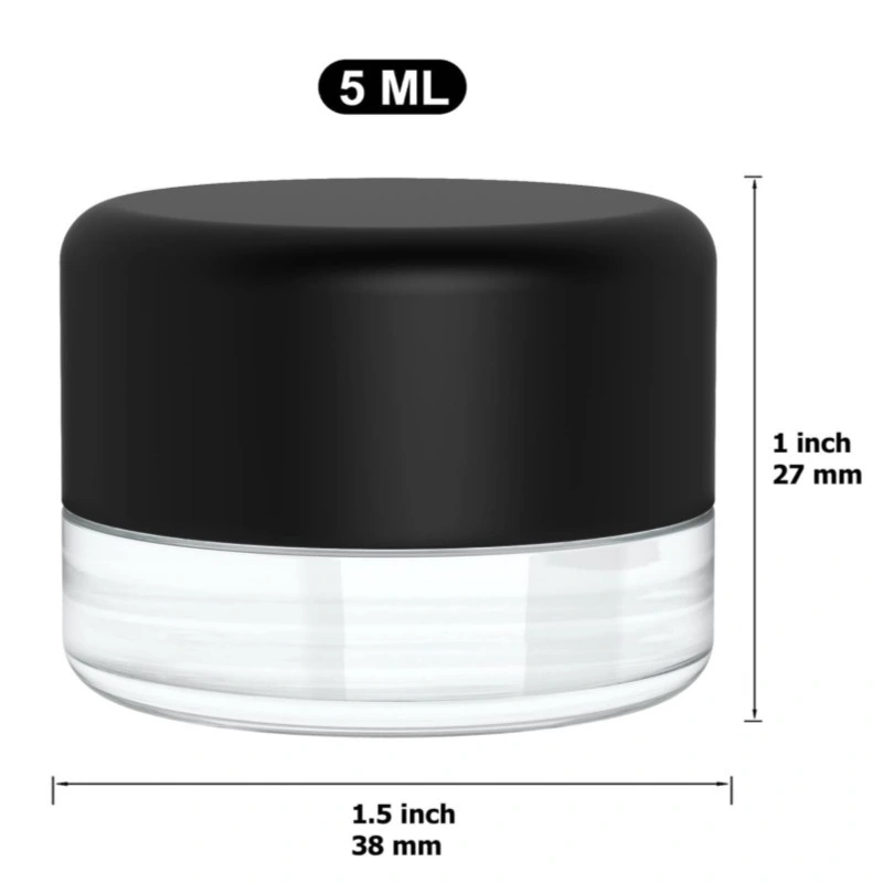 5ml Clear Cosmetic Eye Cream Jar with Screw Childproof Safety Lid