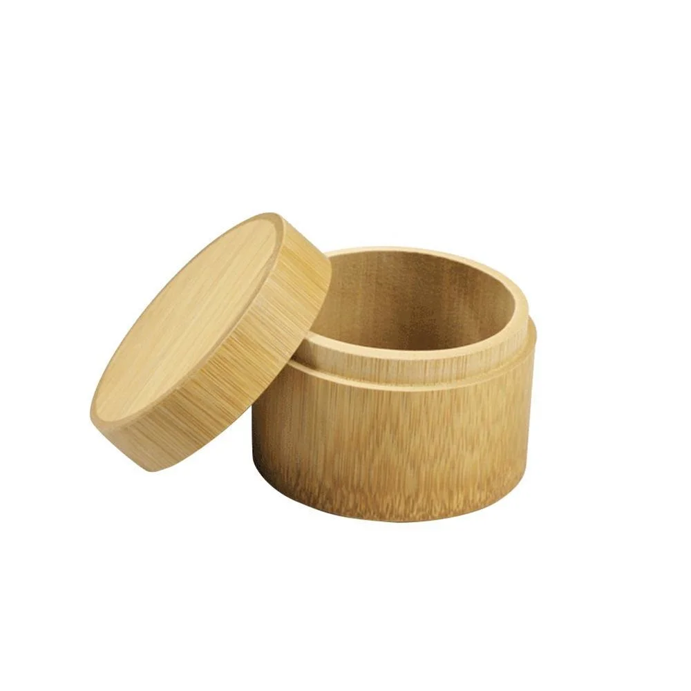 Bamboo Round Jar Salt/Tea Box Container