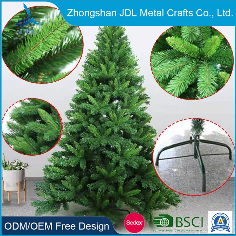 2022 Xmas High Quality Green PVC 90cm-300cm PE&PVC Mixed New Made Wholesale Artificial Leaves Giant Christmas Tree with Ornaments