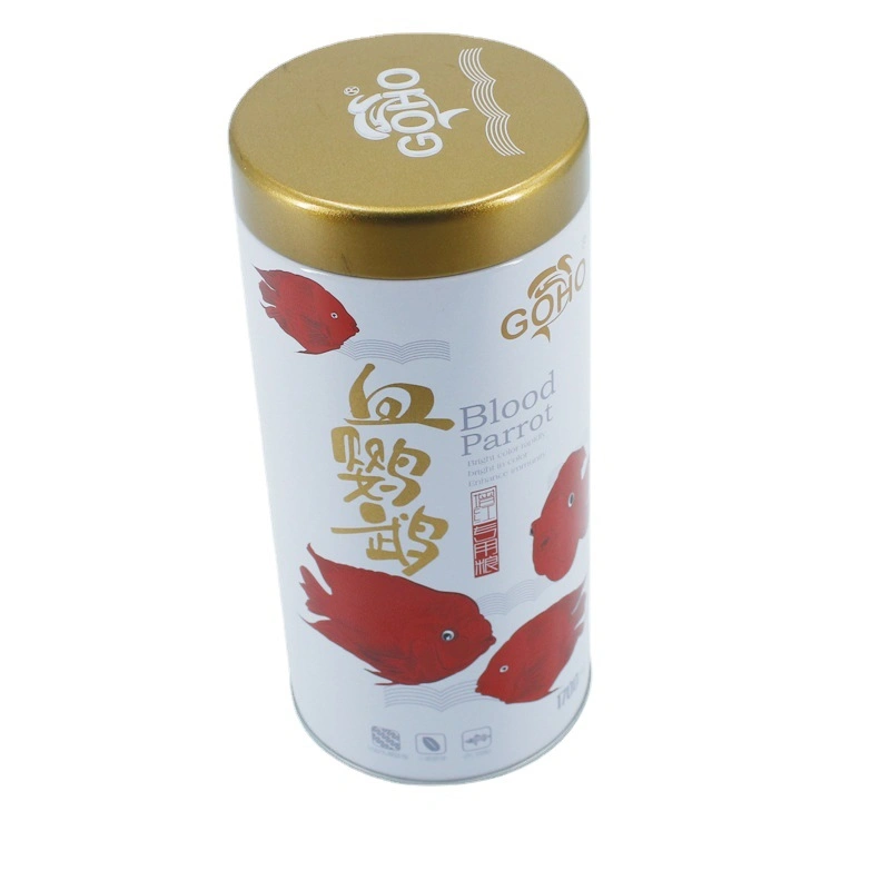 Shrink Mouth Inner Lid Tin Large Tea Round Can Jasmine Tea Tin Can Tinplate Boxes