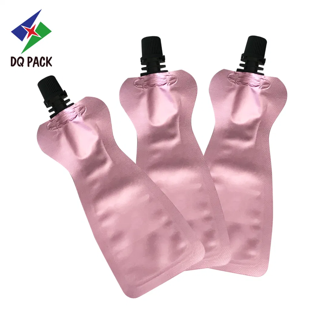 Dq Pack Biodegradable Reusable Stand up Plastic Custom Drink Packaging with Handle