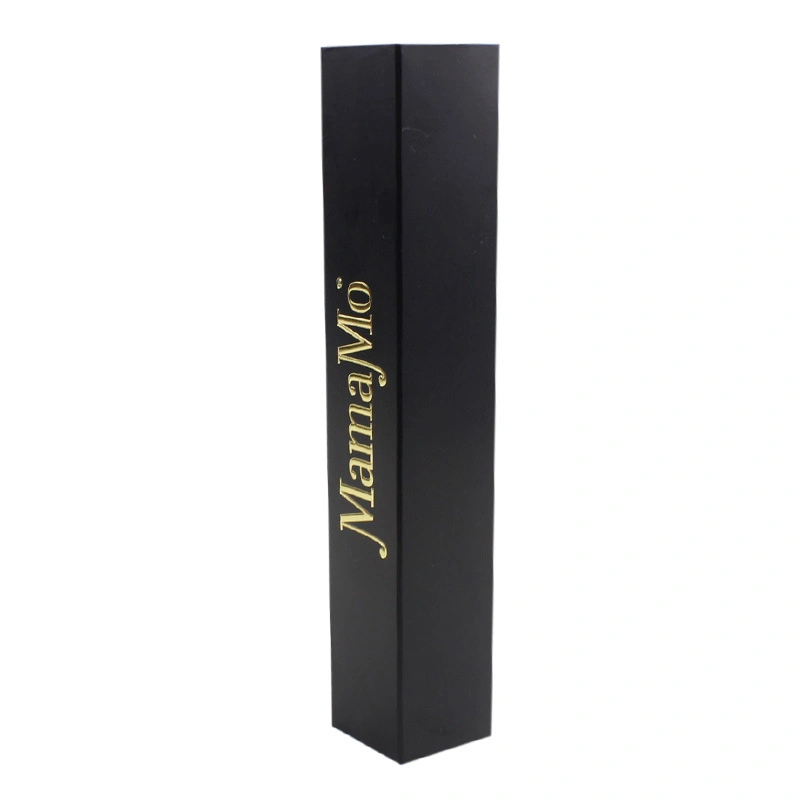 Black Art Paper Gift Packaging Box Nice Texture Case and Bottom Box with Metal/Gold 3D Emboss Foil