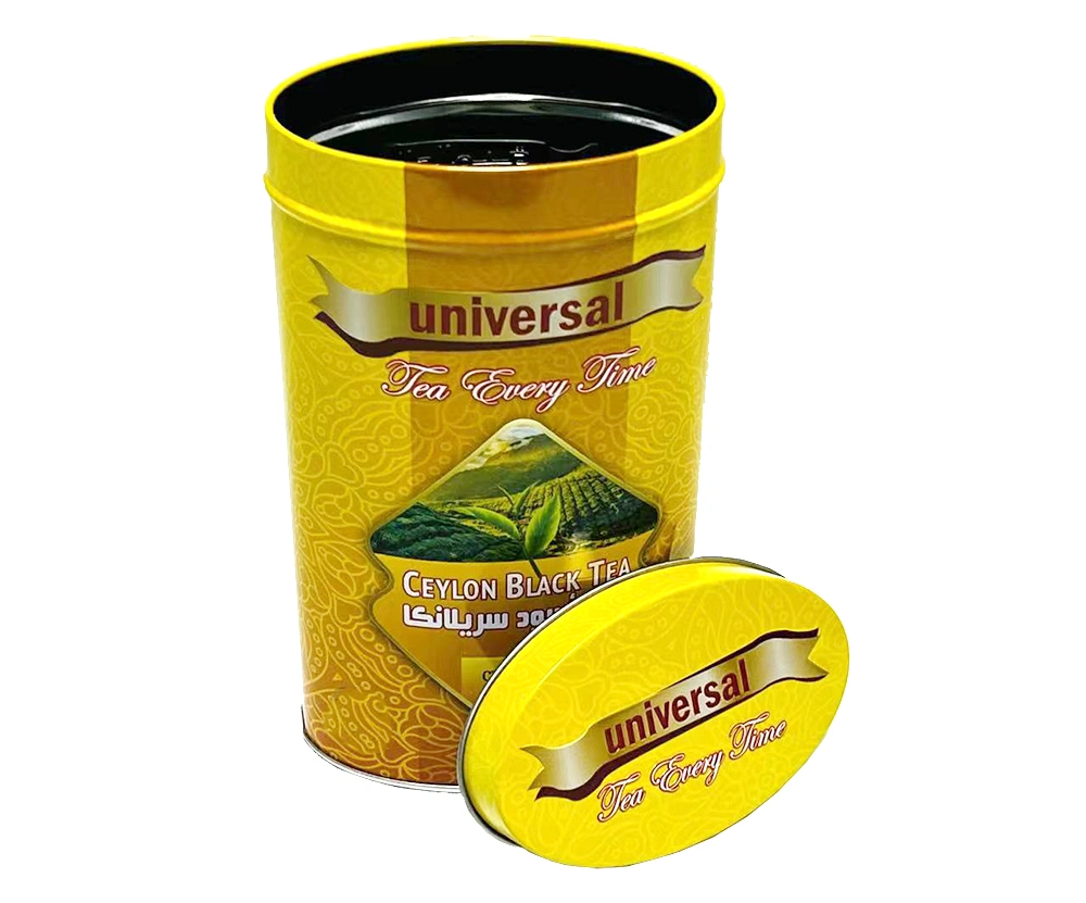 Factory Wholesale Tinplate Packaging Oval Shape Metal Box Container Black Tea Tin Can for Tea