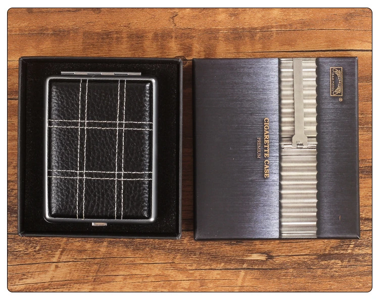 Ea180 100mm Vintage Small Empty Waterproof Box Holder Luxury Cases Personalized Waterproof Custom Metal Leather Cigarette Case