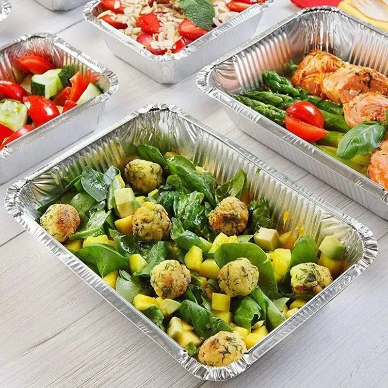 Food Grade Disposable Aluminum Foil Container Tin Drip Pans Tray Carryout Lunch Box