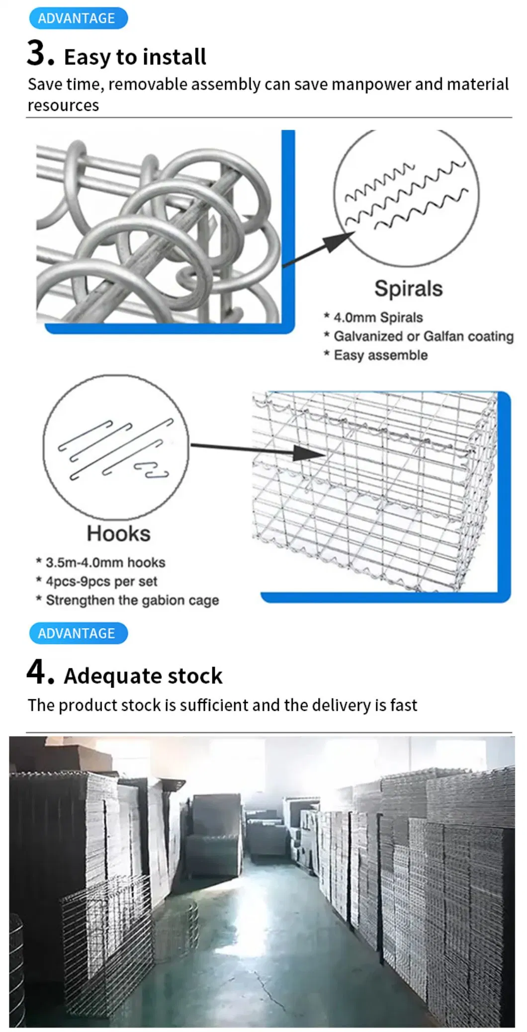 Trending Products PVC Coated Gabion/Welded Mesh Galvanized Wire Mesh Welded Gabion Box