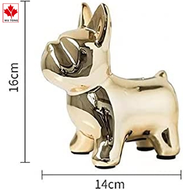 Resin Standing Frenchie Figurine Dog Sculpture, Coin Piggy Bank,
