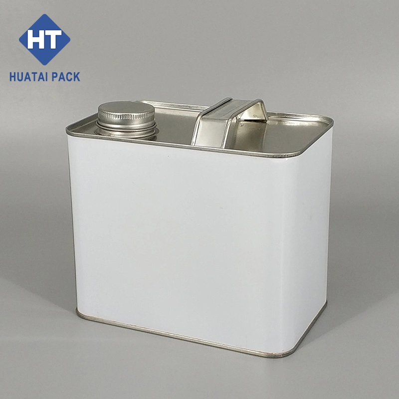 Tin Can Distributors 2 Liter Small Square Tin Can Container for Oil
