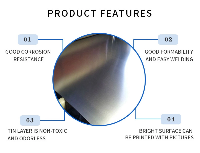 SPCC Tin Cans Making Tinplate Steel Sheet Electrolytic Steel Sheet Tinplate