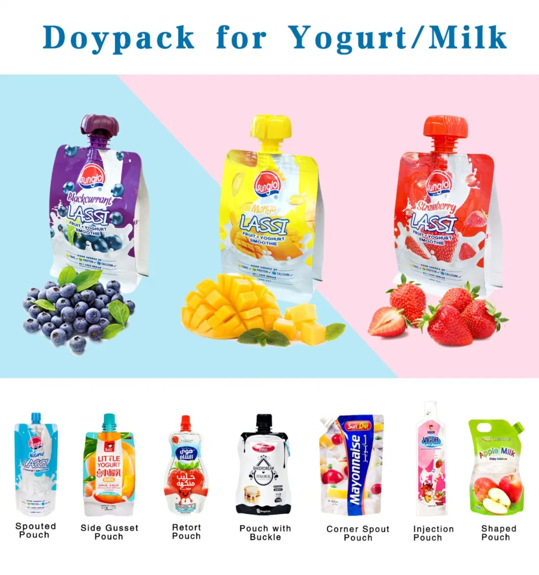 Dq Pack Biodegradable Reusable Stand up Plastic Custom Drink Packaging with Handle