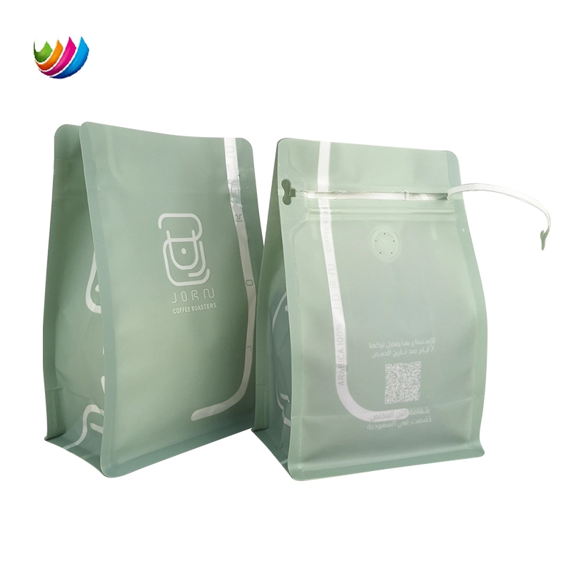 Coffee Beans Packaging Bag Brown/White Kraft Paper Lined with PE Square Bottom Bag with Tin Tie