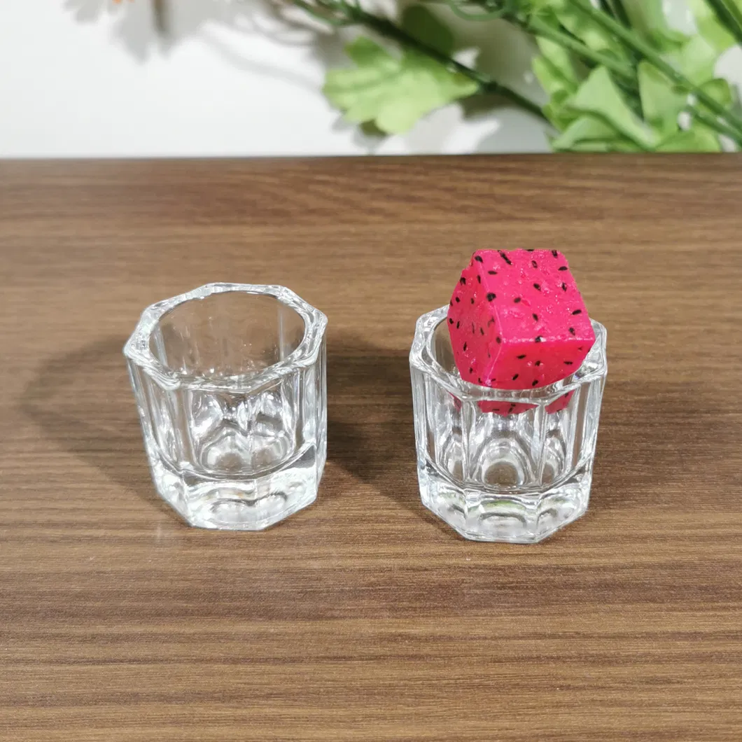 Empty Octagon Shape Small Candles Jars Holders Container Glass Candle Jar