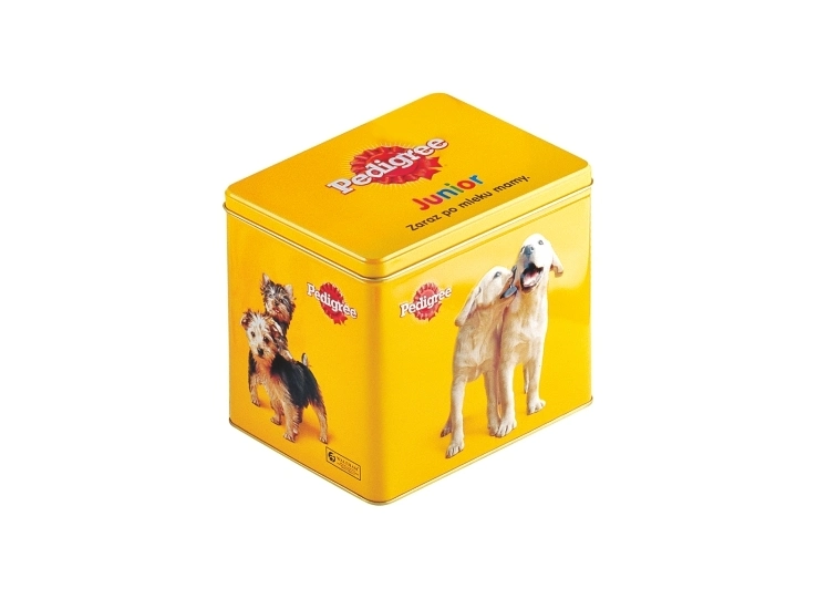 Rectangle Shape Cat Dog Food Storage Tin Metal Box Pet Food Tin Can Treats Biscuit Cookie Tin Case Gift Packaging Tin Box