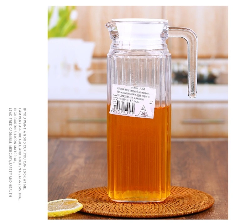 Wholesale Clear Rectangular 580ml 1100ml 1700ml Food Glass Pitcher Jar Containers Big Volum Glass Storage Jar with Plastic Lid