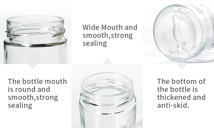 Airtight Round Glass Storage Pickles Jars with Deep Metal Caps Lids