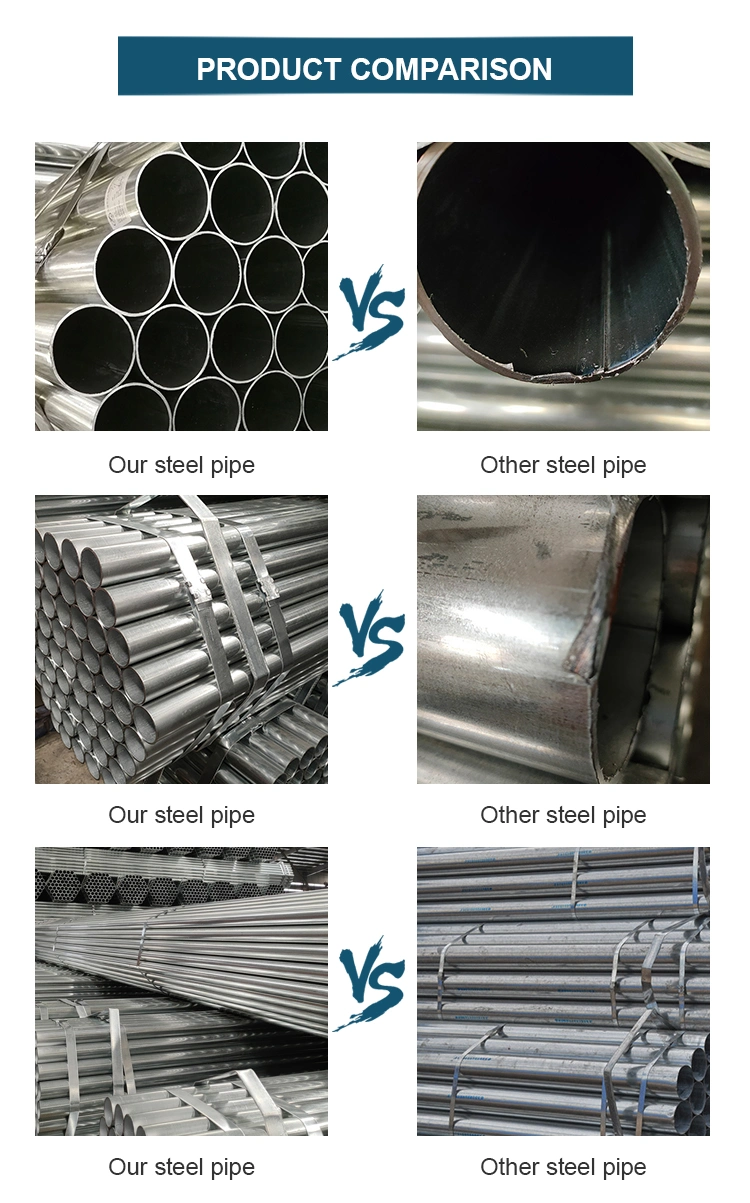ASME SA106 ASTM A36 AISI 1020 DN100 En125 Galvanized Steel Pipe for Low Pressure Liquid Delivery