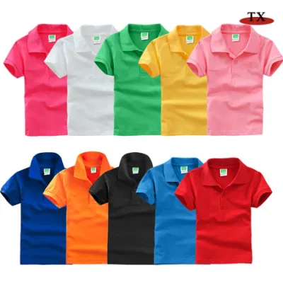 Super calidad 100% Algodón vestido de los niños vestidos de Polo T-Shirt