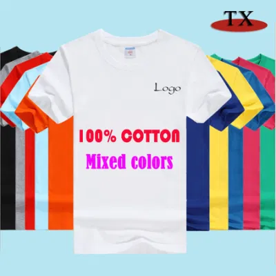 Camiseta de algodón de manga corta con diseño de eslogan personalizado al por mayor