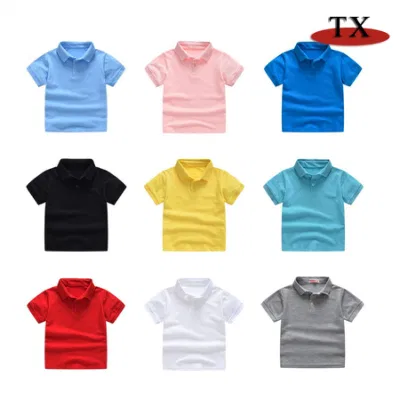 100% algodón suave Kids Camiseta de Blusa y vestido Polo Shirts 90-150cm.