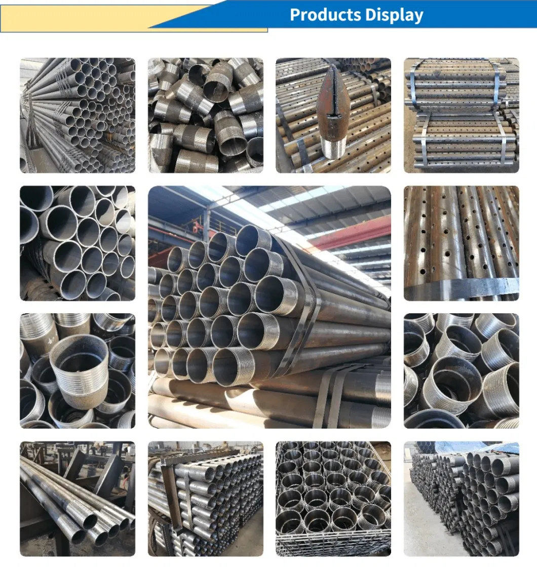 Hot Rolled API 5CT J55 Alloy Steel Threaded Drilling Pipe with Coupling for Geological Drilling, Petroleum Extraction, Tunnel Supporting, Coal Mining