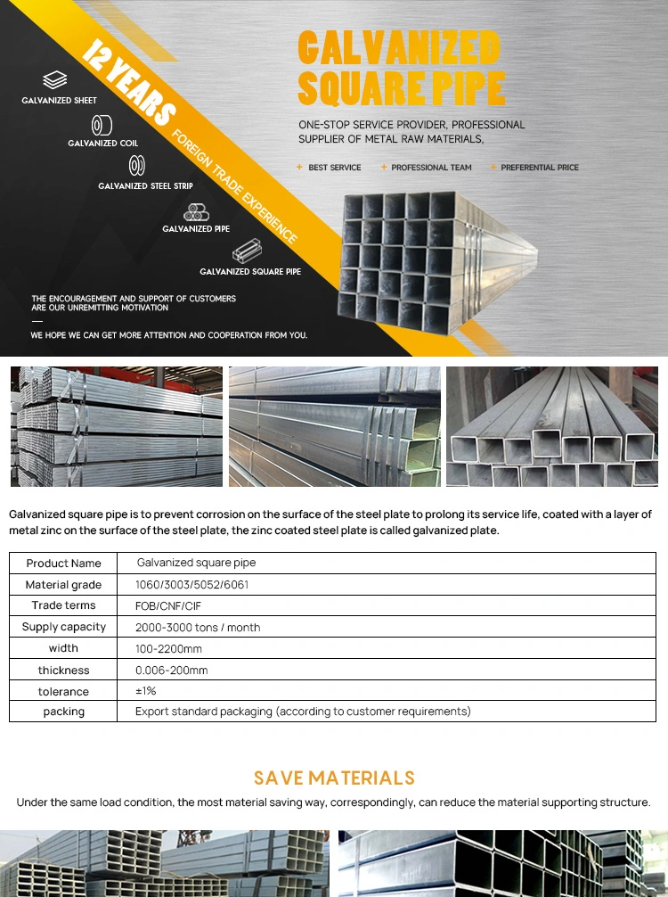 Factory Direct A106 A36 A53 BS 1387 Ms ERW ASTM Welded Galvanized Steel Pipe Tube