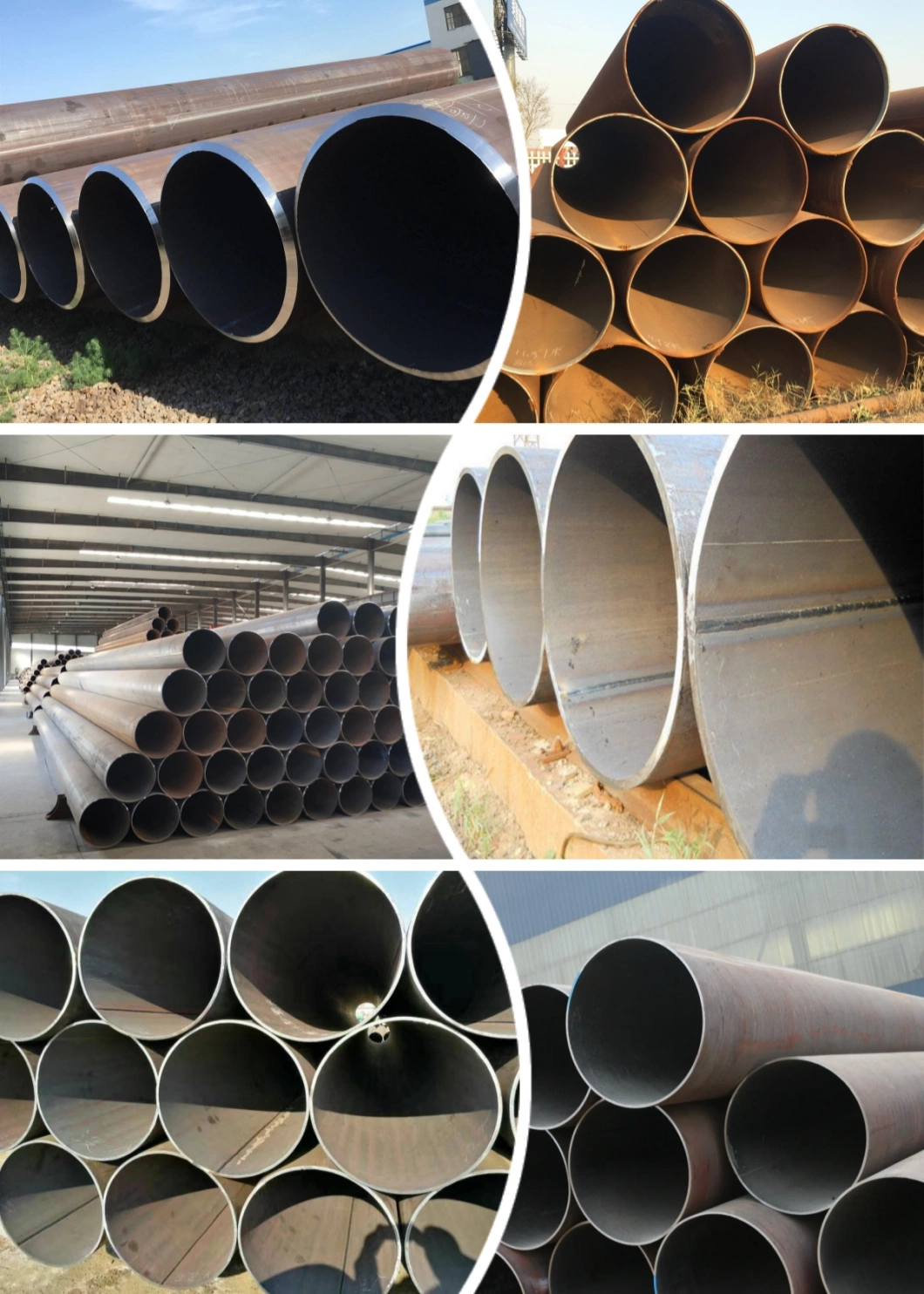 ERW Large Diameter ASTM API DIN 1629 En 10210 Welded Line Pipe Spiral Construction Hydraulic Carbon Custom Size Coating Anticorrosion Hollow for Gas