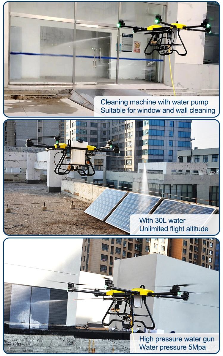 Jt30 High Pressure Cleaning Drone Washing Drone for 100m High Building/Roof/Windows/Solar Panel