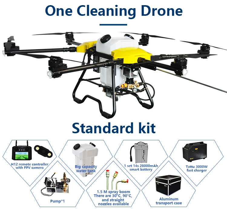 Jt30 High Pressure Cleaning Drone Washing Drone for 100m High Building/Roof/Windows/Solar Panel