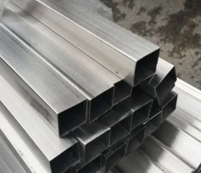 301 303 316 304 tubo quadrato in acciaio inox 1X1&prime;&prime; Tubo in acciaio inox a profilo rettangolare quadrato con parete spessa saldato a specchio