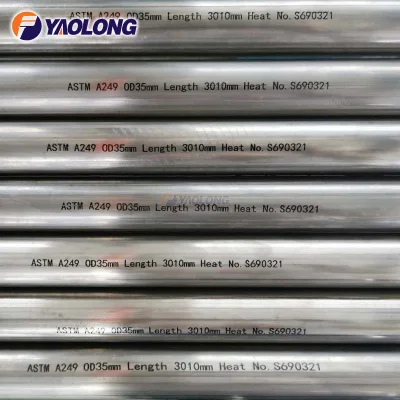 Tubo saldato austenitico ASTM A249 en 10217-7 SUS 304 316 Produttore di tubi senza saldatura in acciaio inox