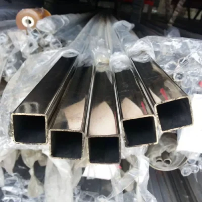 301 303 316 304 tubo quadrato in acciaio inox 1X1&prime;&prime; Tubo in acciaio inox a profilo rettangolare quadrato con parete spessa saldato a specchio