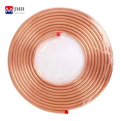 Tubi tondi in rame in bobine T2 C1100 C1020 C1200 C5191 C105 C10100 Cu ETP H tubo in ottone ASTM B111 C68700 Tubi di rame