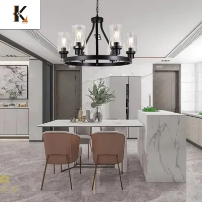 Lampadario per attrezzatura in vetro China Dropshipping Hanging Quincundum Crystal Tube Con moderna lampada a sospensione in oro e vetro