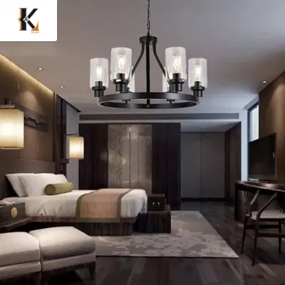 Lampadario per attrezzatura in vetro China Dropshipping Hanging Quincundum Crystal Tube Con moderna lampada a sospensione in oro e vetro