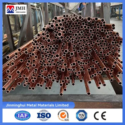 Tubi tondi in rame in bobine T2 C1100 C1020 C1200 C5191 C105 C10100 Cu ETP H tubo in ottone ASTM B111 C68700 Tubi di rame