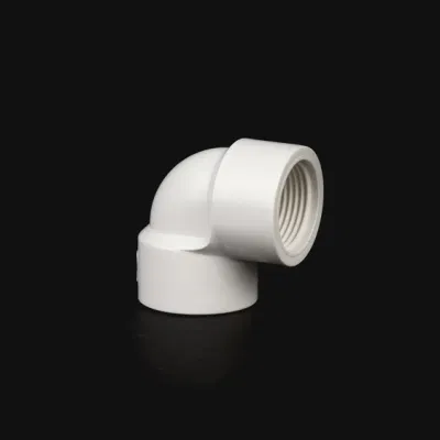 Fabbrica Commercio all&prime;ingrosso misura personalizzata acqua approvvigionamento e drenaggio plastica PVC Raccordi per tubi con filettatura UPVC a gomito femmina