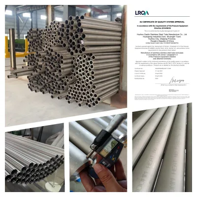 304 304L 304h 316 316L 316h 321 321H 317L 347 Tubo senza giunture in acciaio inox PED tubo rotondo per Scambiatore di calore caldaia ad alta temperatura