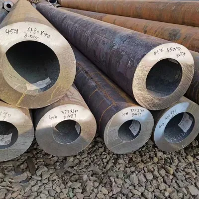 Fornitore di tubi materiale grezzo SAE 1020 1045 tubo in acciaio senza saldatura Per lega di carbonio laminata a caldo, parete spessa di grande diametro Sch40 Tubo per caldaie antincendio fluido senza saldatura Sch80