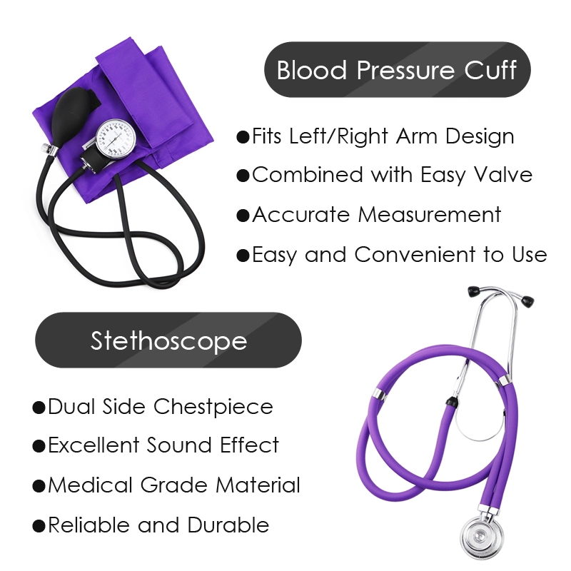 Blood Pressure Monitor Aneroid Sphygmomanometer with Dual Head Stethoscope