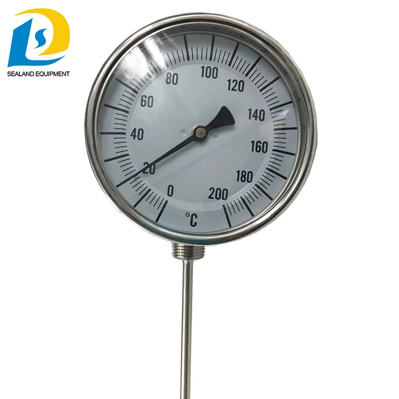 Bimetal Thermometer Industrial Thermometer Boiler Tube High Temperature Precision Pointer Radial Wss 311/401/411/481