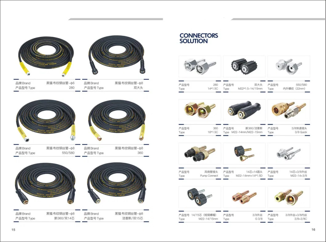 High Pressure Wire Braided Rubber Hose/Pipe for Car Washing Machine