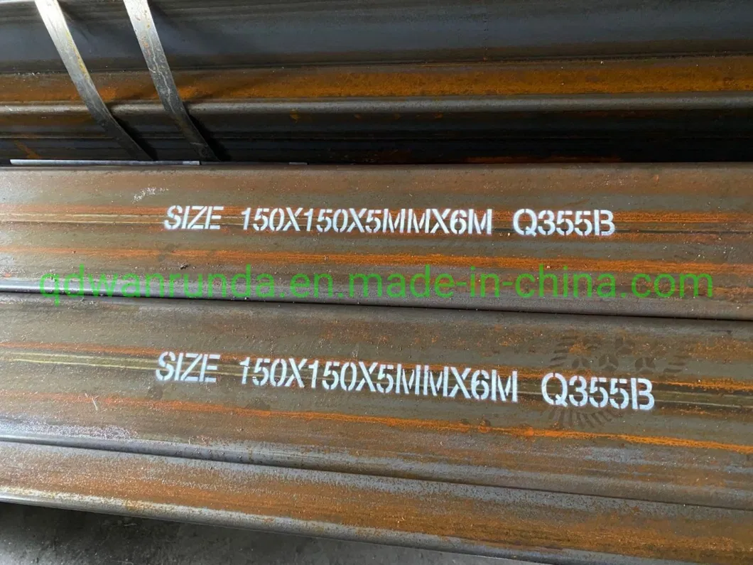 Material Grade Q355b Square Steel Pipe Size 150X150X5mm X Length 6000mm Anti-Rust Oiled Surface