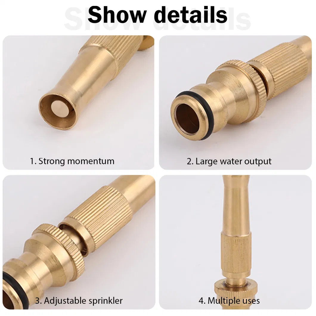 Aluminum Alloy Spray Nozzle Spray Sprinkler High Pressure Direct Spray Garden Hose Adjustable