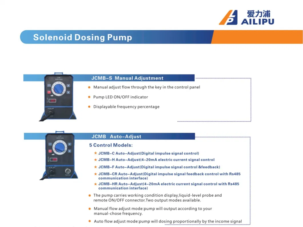 Jcmb Series Low Pressure Chemical Feed Pumps with Test Report