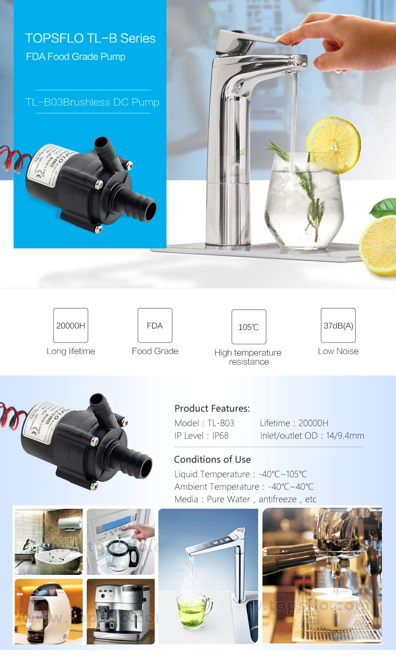 Long Lifetime Quiet FDA Mini Water Chiller Liquid Pump