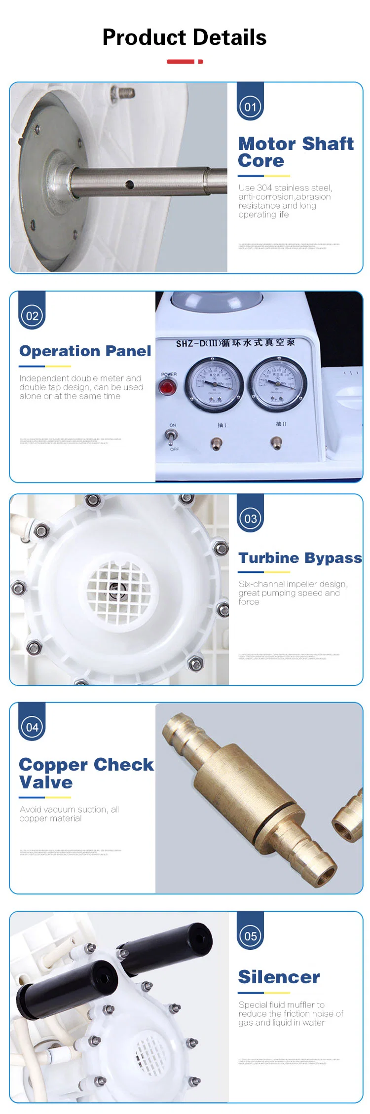 Chemical Resistant Desktop Water Recirculating Vacuum Pump Laboratory Liquid Ring Electric Vacuum Pump