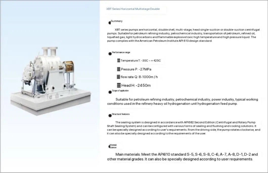 Bln Chemical Industry Supplies Horizontal Multistage Water Centrifugal Pumps Chemical Pumps Oil Pumps Water Pumps High-Pressure Boiler Multistage Pumps