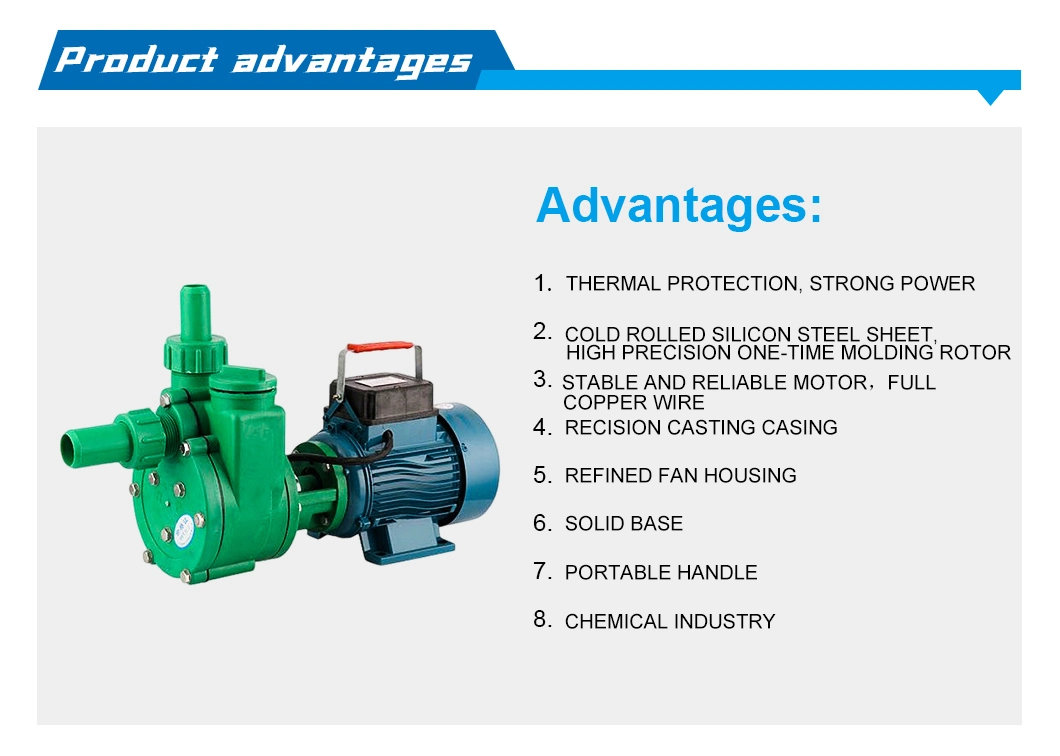 4kw Chemical Pump Self-Priming Reinforced Polypropylene High Power Corrosion Resistant