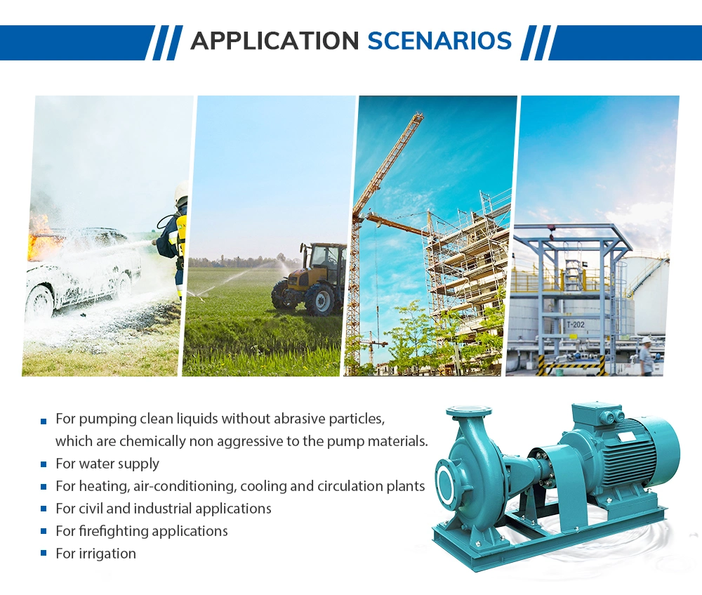 Industrial Electric Horizontal Single Stage End Suction Centrifugal Water Pump for Fire Fighting System