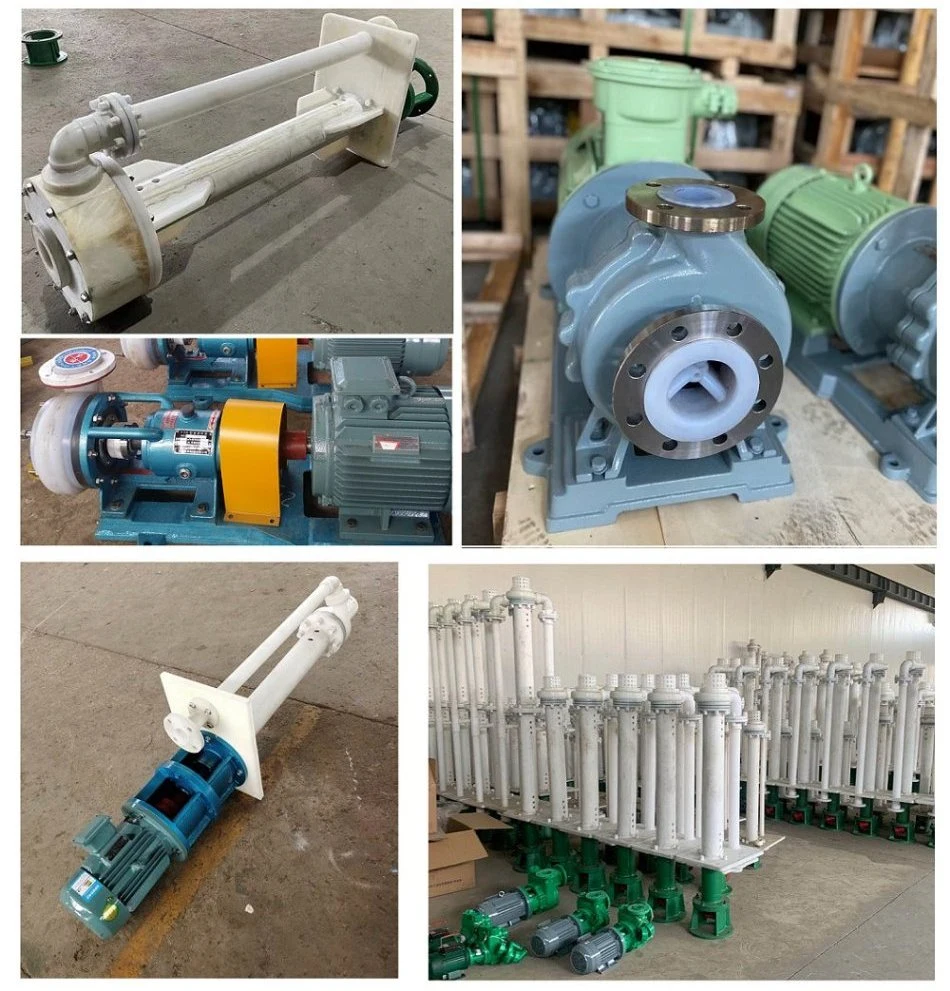 Vertical Spindle PP PTFE Inline Pipe Centrifugal Pump for Liquid Caustic Soda
